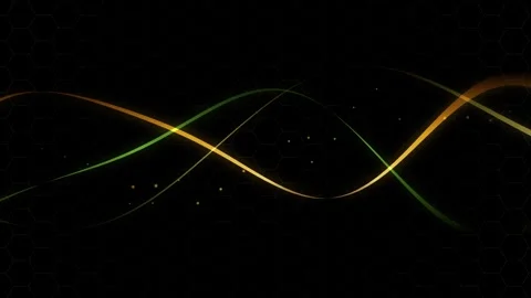 Abstract glowing wave lines with hexagonal pattern backdrop video video Video stock 345743142