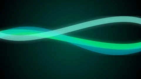 Abstract glowing wave lines moving smoothly across a dark green background Stock Footage 346333018