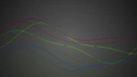 Abstract glowing wave lines moving on dark background visual data audio spe.. Stock Footage 346339840
