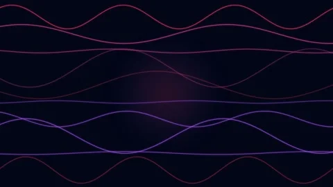 Abstract Glowing Wave Lines Moving in a Dark Background Stock Footage 347626455