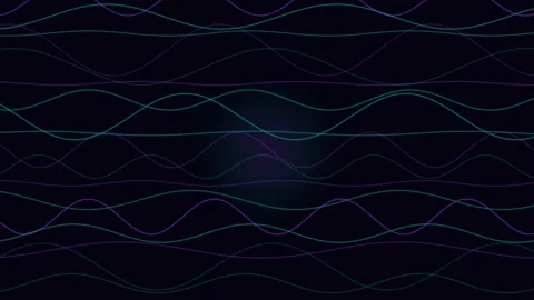 Abstract Glowing Wave Lines Moving in Parallel Flow Stock Footage 347626659