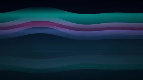Abstract Glowing Wave Lines Moving Night Sky and Water Reflection Animation Vídeo Stock 347963294