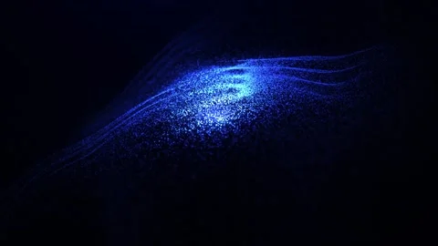 Abstract glowing wave of particles and dots moving on a dark background Stock Footage 277348532