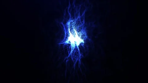 Abstract glowing wave of particles and dots moving on dark background Stock Footage 292141146