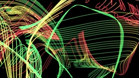 Abstract glowing wave from of particles and dots moves on a black background Stock Footage 337913444