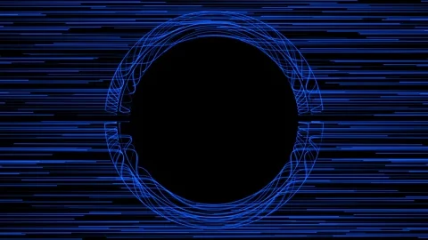 Abstract glowing wave from of particles and dots moves on a black background. Stock Footage 344886486