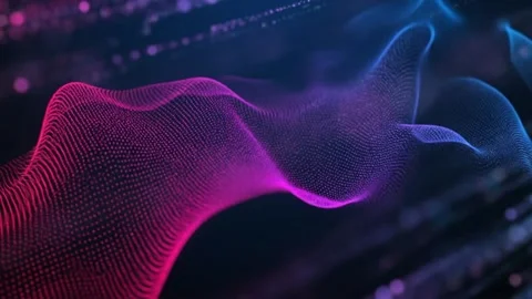 Abstract glowing wave patterns with dynamic fractal swirls and particle effects Stock Footage 324079410