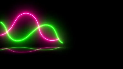 Abstract Glowing Wave Shapes with reflections Stock Footage 321446034
