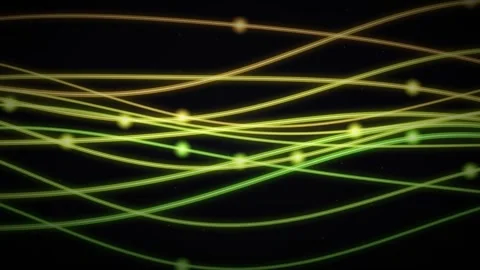 Abstract Glowing Waves and Dots Motion Background, Futuristic Technology an.. Stock Footage 346660312