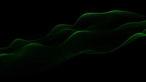 Abstract Glowing Waves with Black Background Procedural Motion Stock Footage 317677918