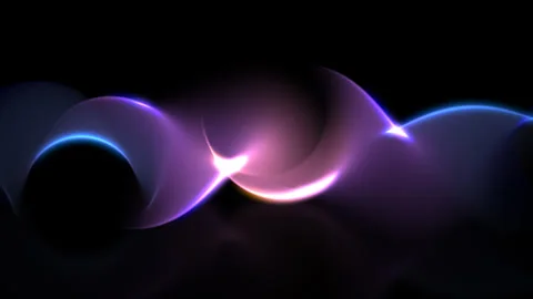 Abstract glowing waves in the dark Stock Footage 251442657