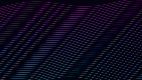 Abstract glowing wavy gradient lines moving seamless loop animation Video stock 347073035
