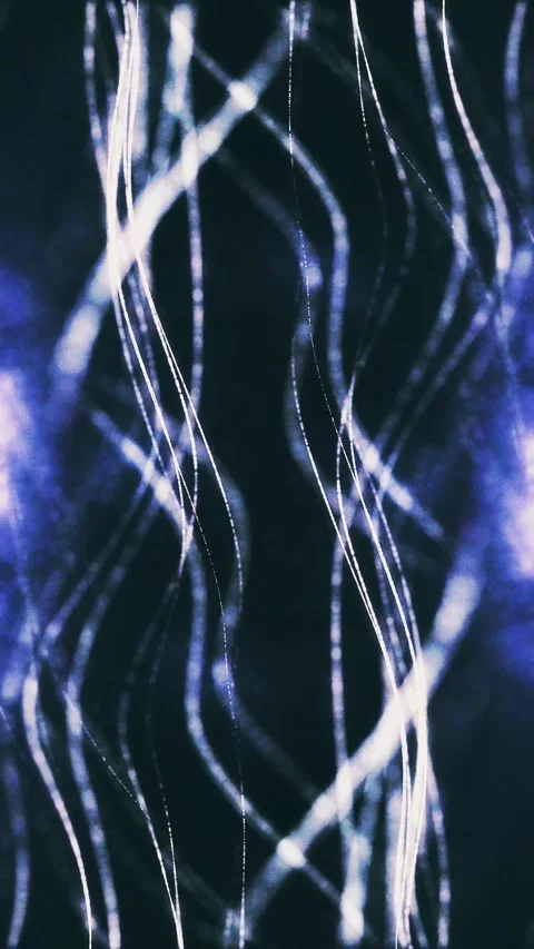 Abstract glowing wavy lines and vertical white light trails. Stock Footage 346754575