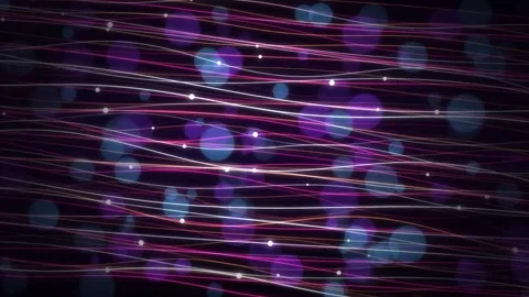 Abstract glowing wavy lines and bokeh particles background, motion 스톡 동영상 347540912