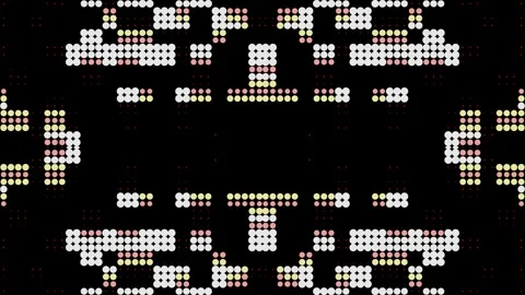 Abstract glowing white and pink dot matrix geometric frame overlay background Stock Footage 337893749