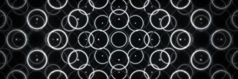 Abstract Glowing White Circle Grid Pattern VJ Loop Stock Footage 340976932