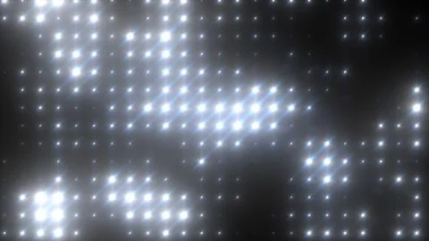 Abstract glowing white disco wall with illuminated dots and sparkling rays .. Stockillustratie