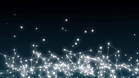 Abstract glowing white dots and wire frame looping animated background Stock Footage 71982091