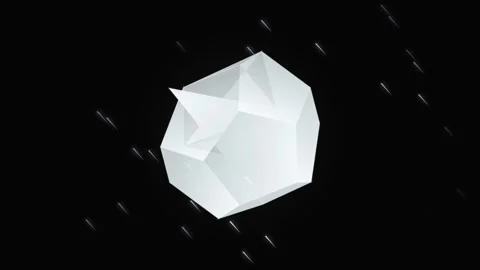 Abstract glowing white geometric low poly crystal design on black background Stock Footage 346000461