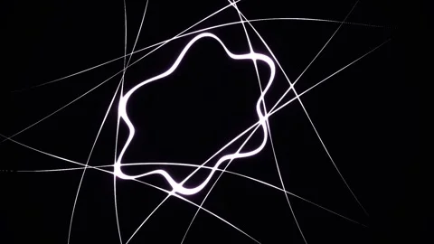 Abstract glowing white lines on black. Stock Footage 334862710