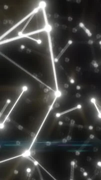 Abstract glowing white network of connected dots and lines on a dark backgr.. Stockillustratie