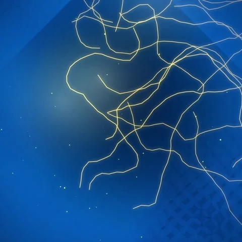 Abstract glowing white neural network lines on deep blue digital background Stock Footage 345689902