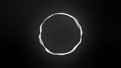 Abstract glowing white rings background. Fluorescent wavy round lines. Stock Footage 255079768