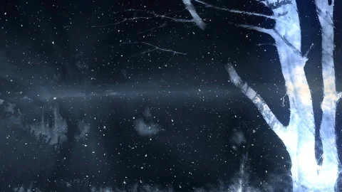 Abstract Glowing Winter Tree Stock-Footage 119474878