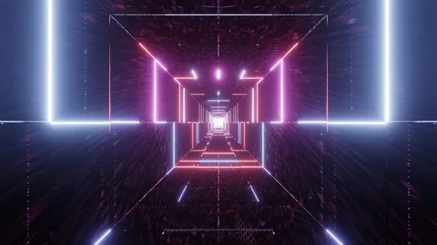 Abstract glowing wire-frame artwork graphic design with brick texture motion Stock Footage 122624529
