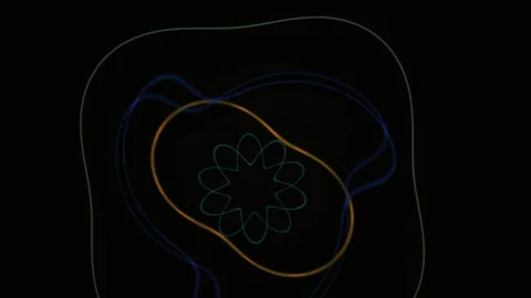 Abstract glowing wireframe organic cell animation on black background. Stock Footage 346339901