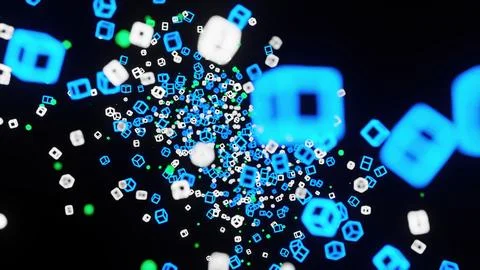 Abstract Glowing Wireframe Tunnel Stock Illustration
