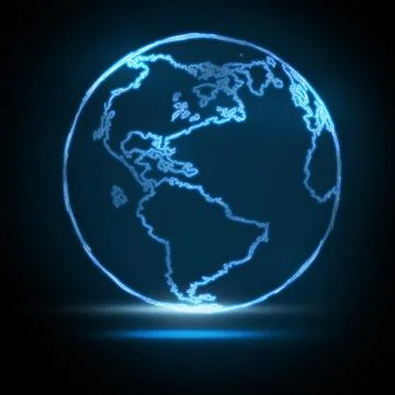 Abstract Glowing World Map Stock-Illustration