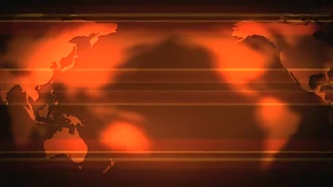Abstract  glowing world map moving with golden neon light lines motion backg Stock Footage 255640847
