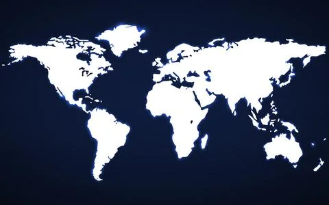 Abstract glowing world map. Technology image of globe. Graphic concept for .. Illustrazione stock