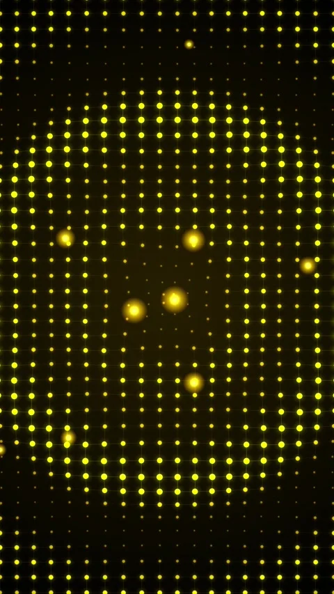 Abstract Glowing Yellow Dot Matrix Grid Motion Background Stock Footage 346207894