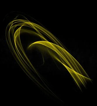 Abstract glowing yellow element. Neon lines. Overlay of a design element. Stock Illustration