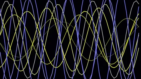 Abstract glowing yellow lines pattern flowing animation on black background.. Stock Footage 340378049