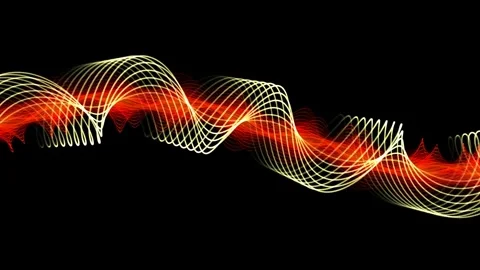 Abstract Glowing Yellow Orange Strings Dancing Motion Background Stock Footage 274034289