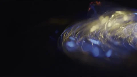 Abstract Glowing Yellow Spiral, Particles Lights Stock Footage 252761027