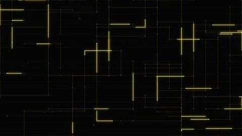 Abstract glowing yellow tech grid lines background for futuristic data visu.. Stock Footage 346005098
