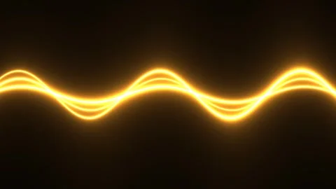 Abstract Glowing Yellow Wave Pattern on Dark Background. Stock Footage 339125670