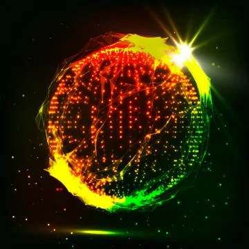 Abstract Glowingh Sphere Vector. Futuristic Technology Style. Modern Background Illustrazione stock