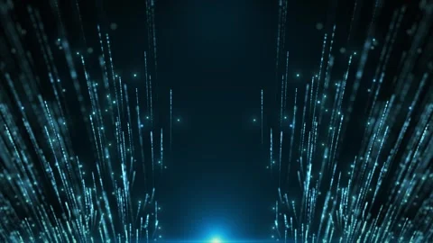 Abstract golboy background with bright neon dotted particle rays and luminous Stock Footage 311999004