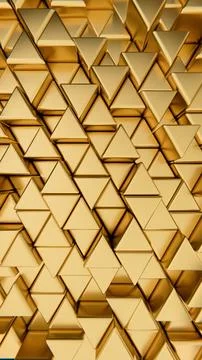 Abstract Gold 3D Triangles Geometric Pattern Illustrazione stock