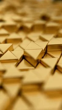 Abstract Gold 3D Triangles Geometric Pattern Stockillustratie