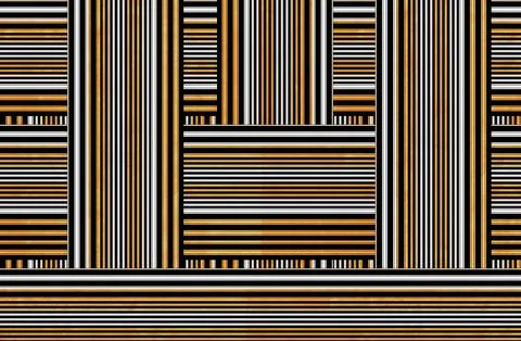Abstract Gold And Black Barcode Stripes Pattern With Horizontal And Vertica.. 库存插图