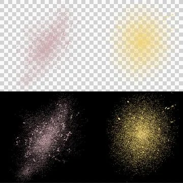 Abstract Gold and Pink Glitter Particle Dust Overlay Isolated on Transparent Bac Stock Illustration