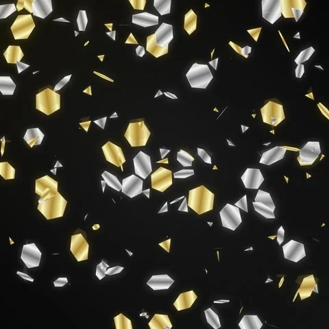 Abstract gold and silver geometric particles explosion background for tech .. Stock Footage 345690159