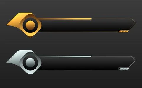 Abstract gold and silver lower thirds for video streaming title Stock Illustration