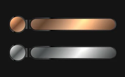 Abstract gold and silver lower third  banner buttons for video screen title Stock Illustration